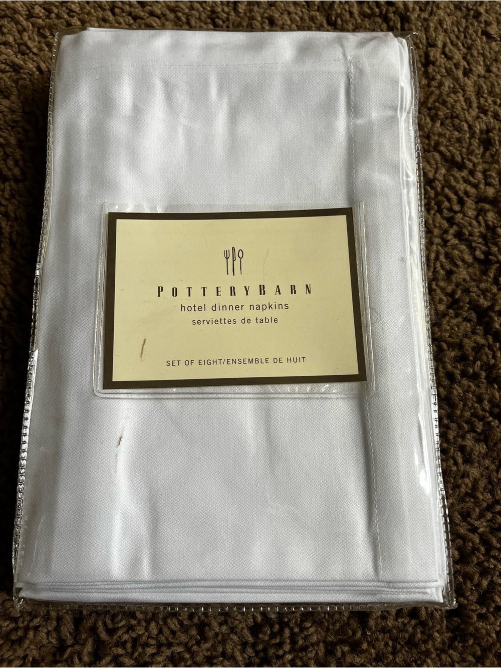 Pottery Barn White Hotel Dinner Napkin Set - Neutral White